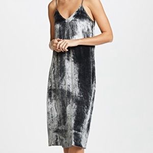 ATM dark gray velvet slip dress small